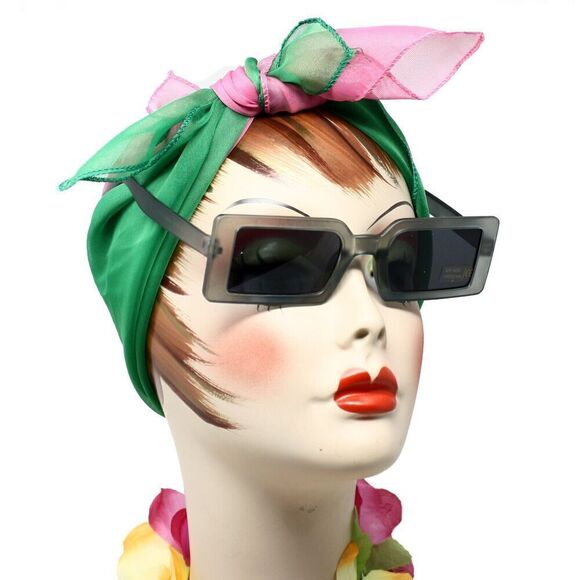 Black Square Frame Sunglasses Jazz Retro Style Shades w Dark Lens - Hey Viv - Picture 1 of 3